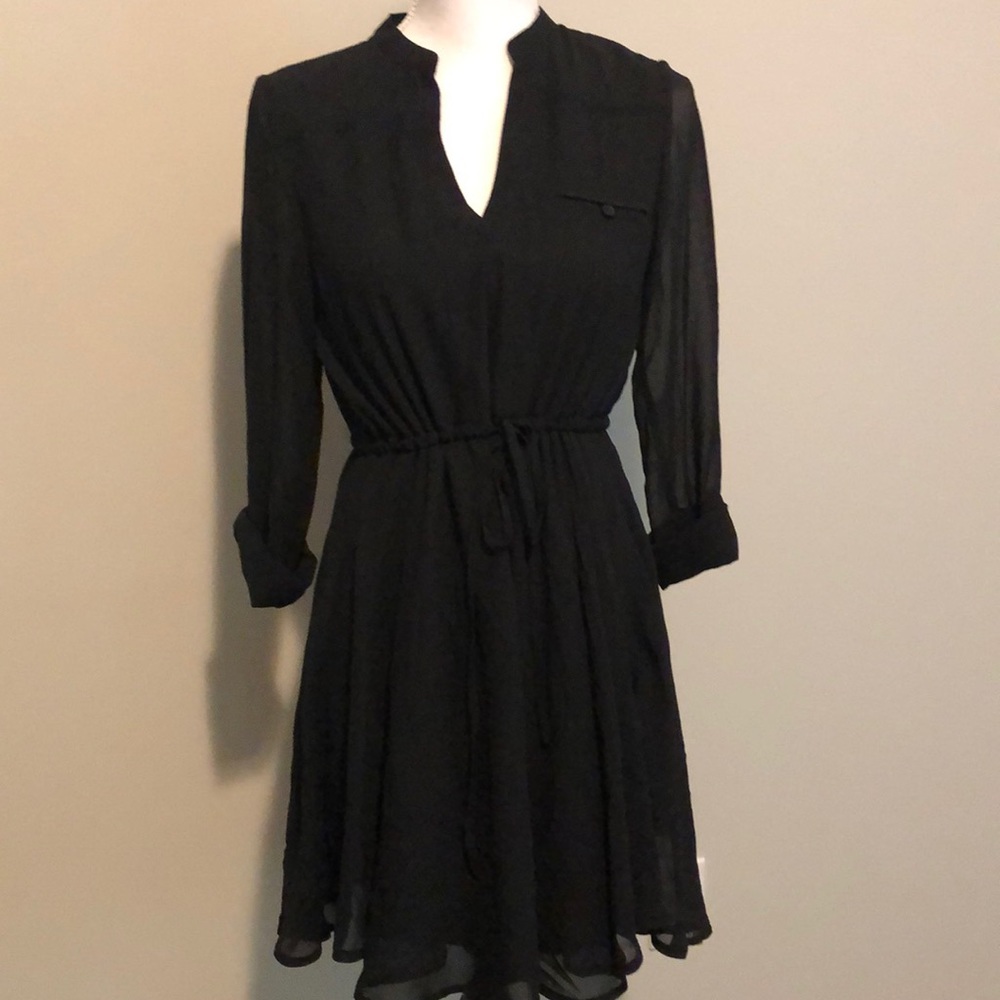 Black chiffon dress